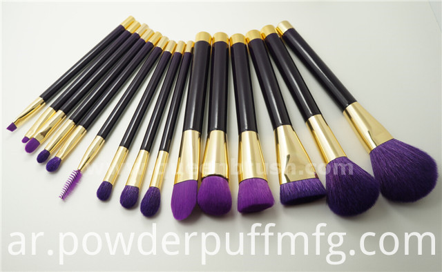 Private Label Makeup Brushes 15 Pieces Purple Cosmetic Brush Set